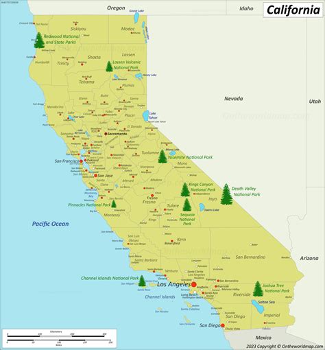 MAP National Parks In California Map